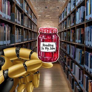 Reading Is My Jam Waterproof Vinyl Sticker 3.75cm x 6.03cm